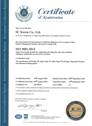 ISO 9001 Certificate (in English)